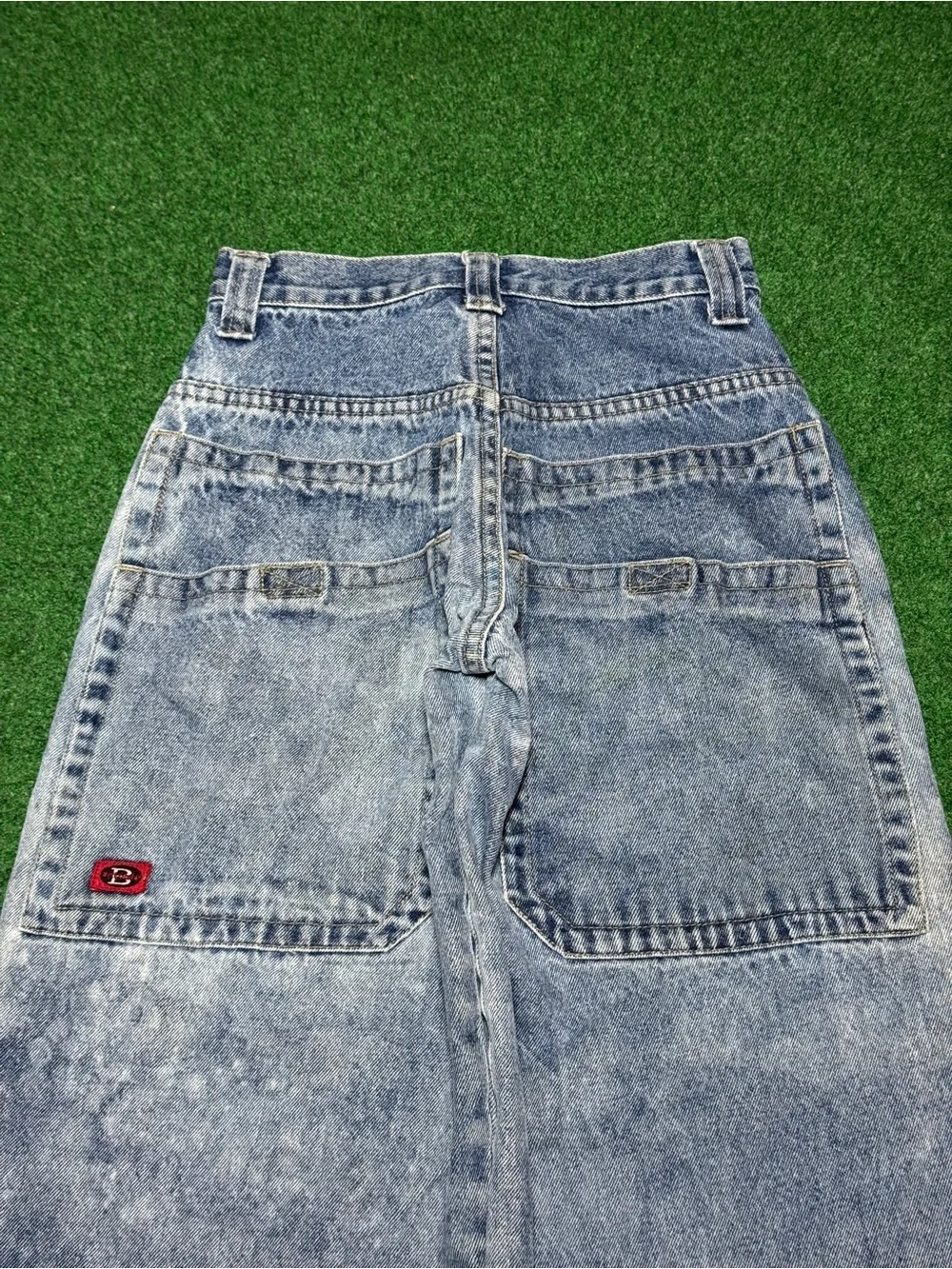 Jnco Style Wide Leg Boys 10 22x24 Jeans Husky Skater Acid Wash Grunge Britannia